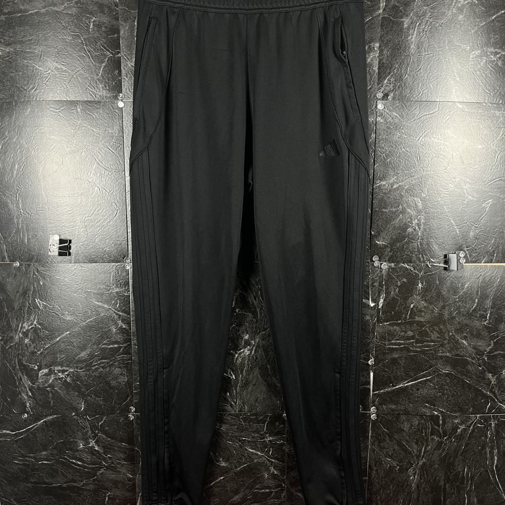 Adidas Men's Black Striped Track Pants Large -Flaws